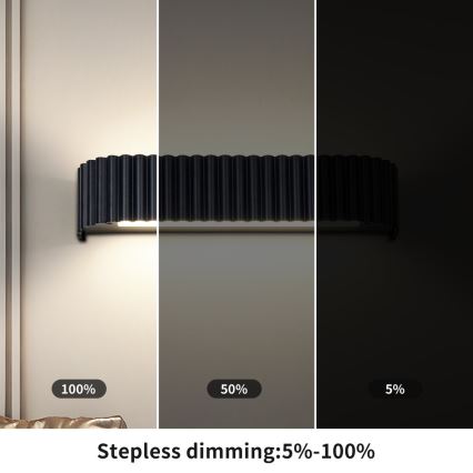 BRILAGI - LED dimmbare Wandleuchte FALCON MODERN LED/14W/230V 3000-6000K 40 cm schwarz + Fernbedienung