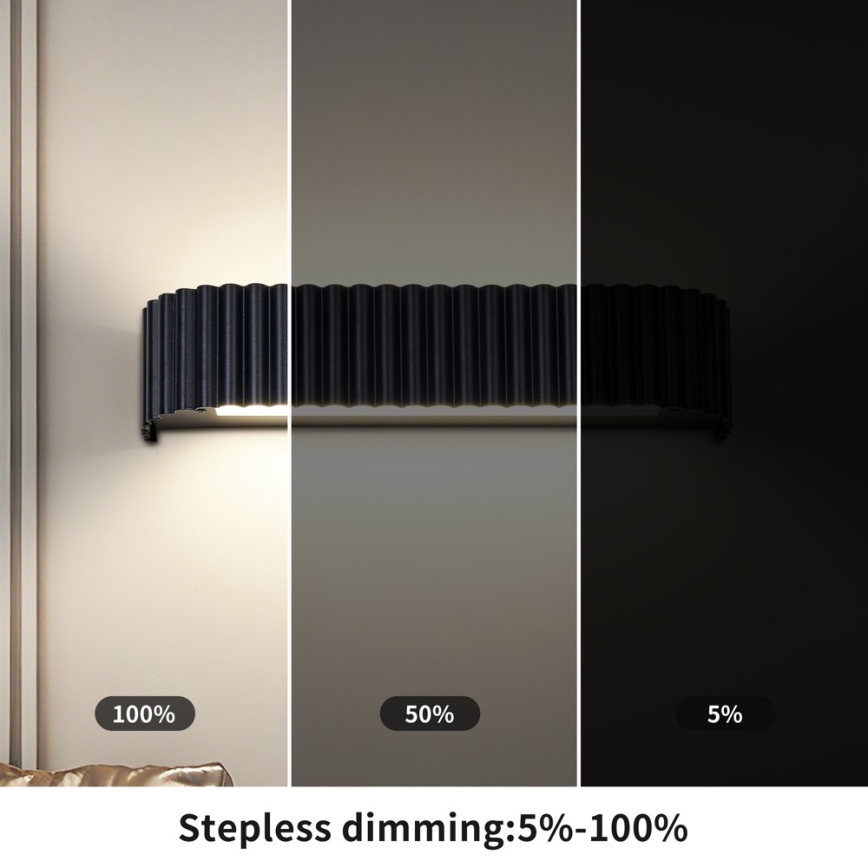 BRILAGI - LED dimmbare Wandleuchte FALCON MODERN LED/14W/230V 3000-6000K 40 cm schwarz + Fernbedienung