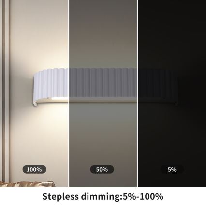 Brilagi - LED-dimmbare Wandleuchte FALCON MODERN LED/14W/230V 3000-6000K 40 cm weiß + Fernbedienung