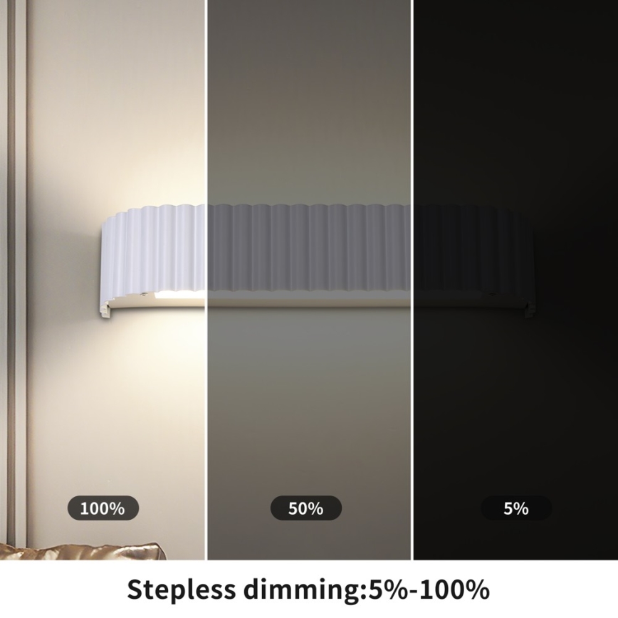 Brilagi - LED-dimmbare Wandleuchte FALCON MODERN LED/14W/230V 3000-6000K 40 cm weiß + Fernbedienung