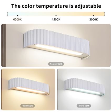 Brilagi - LED-dimmbare Wandleuchte FALCON MODERN LED/14W/230V 3000-6000K 40 cm weiß + Fernbedienung