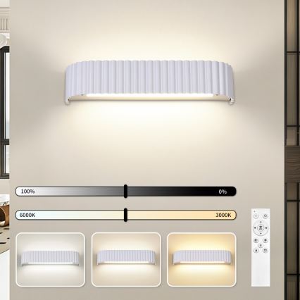 Brilagi - LED-dimmbare Wandleuchte FALCON MODERN LED/14W/230V 3000-6000K 40 cm weiß + Fernbedienung