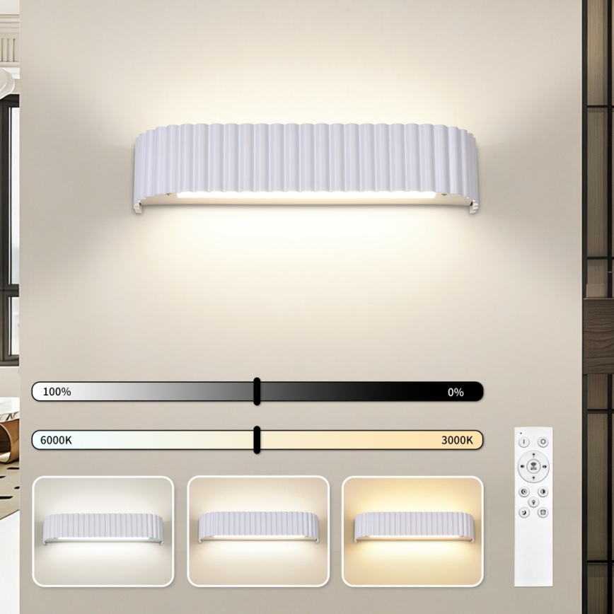 Brilagi - LED-dimmbare Wandleuchte FALCON MODERN LED/14W/230V 3000-6000K 40 cm weiß + Fernbedienung