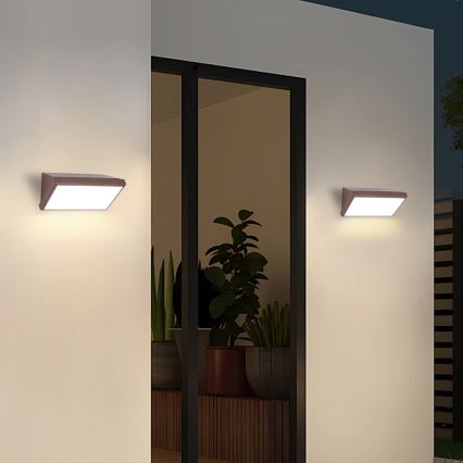Brilagi - LED-dimmbare Außenwandleuchte TRIANGLE 1xE27/6W/230V 2700-6500K IP65 braun