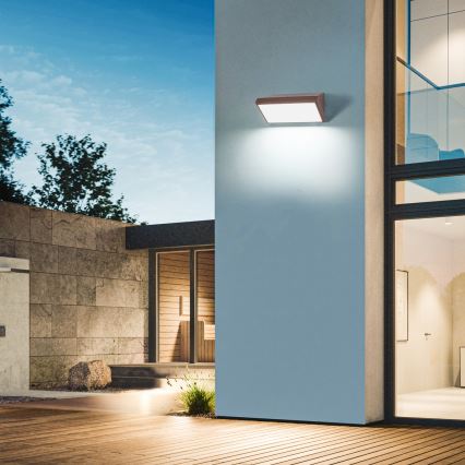 Brilagi - LED-dimmbare Außenwandleuchte TRIANGLE 1xE27/6W/230V 2700-6500K IP65 braun