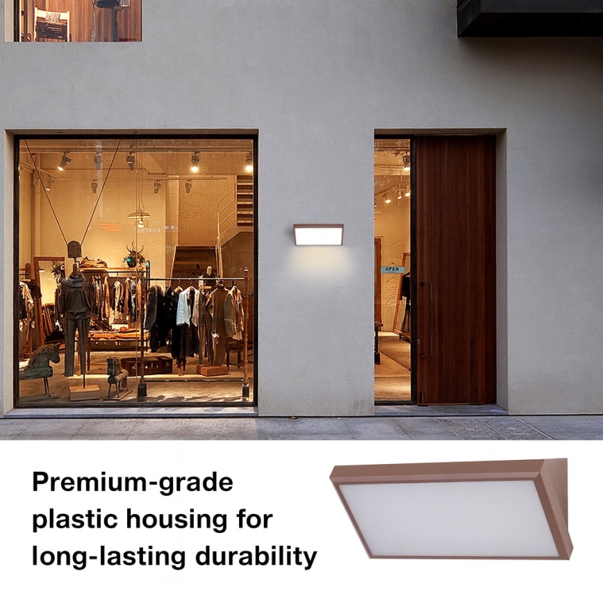 Brilagi - LED-dimmbare Außenwandleuchte TRIANGLE 1xE27/6W/230V 2700-6500K IP65 braun