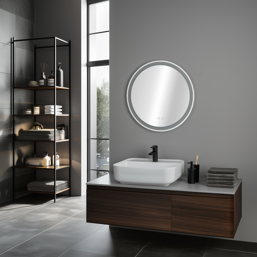 Brilagi - LED-beheizter Badezimmerspiegel AVA ECO LED/11,5W/230 V Ø 60 cm IP44 CRI 90 dimmbar + CCT