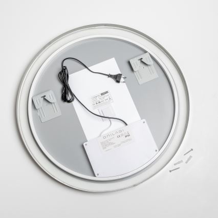 Brilagi - dimmbarer beheizter Badezimmerspiegel mit Hintergrundbeleuchtung ALU PRO LED/18W/230V Ø 60 cm 3000/4000/6500K IP44 glänzender Chrom CRI 90