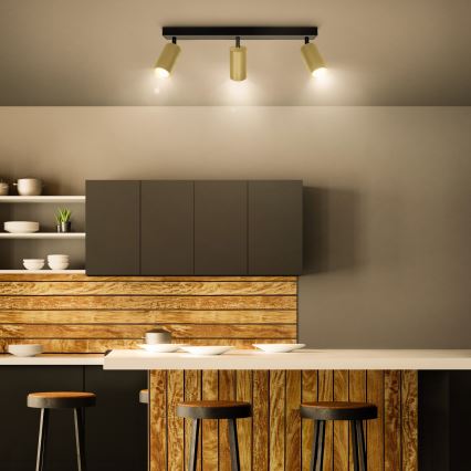 Brilagi - LED RGBW dimmbarer Einbaustrahler SELE GOLDEN 3xGU10/4,8W/230V 3000K schwarz/gold + Fernbedienung