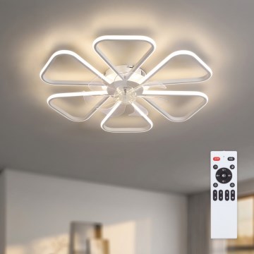 Brilagi - LED-dimmbarer Deckenventilator, 38W/230V, 3000–6500K, Ø 76 cm, Weiß + Fernbedienung