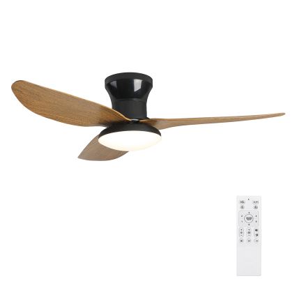 Brilagi - LED dimmbarer Deckenventilator LED/30W/230V 3000-6500K schwarz/braun + Fernbedienung