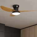 Brilagi - LED dimmbarer Deckenventilator LED/30W/230V 3000-6500K schwarz/braun + Fernbedienung