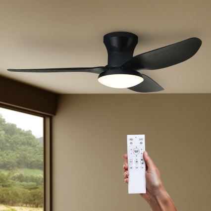 Brilagi - LED dimmbarer Deckenventilator LED/30W/230V 3000-6500K schwarz + Fernbedienung