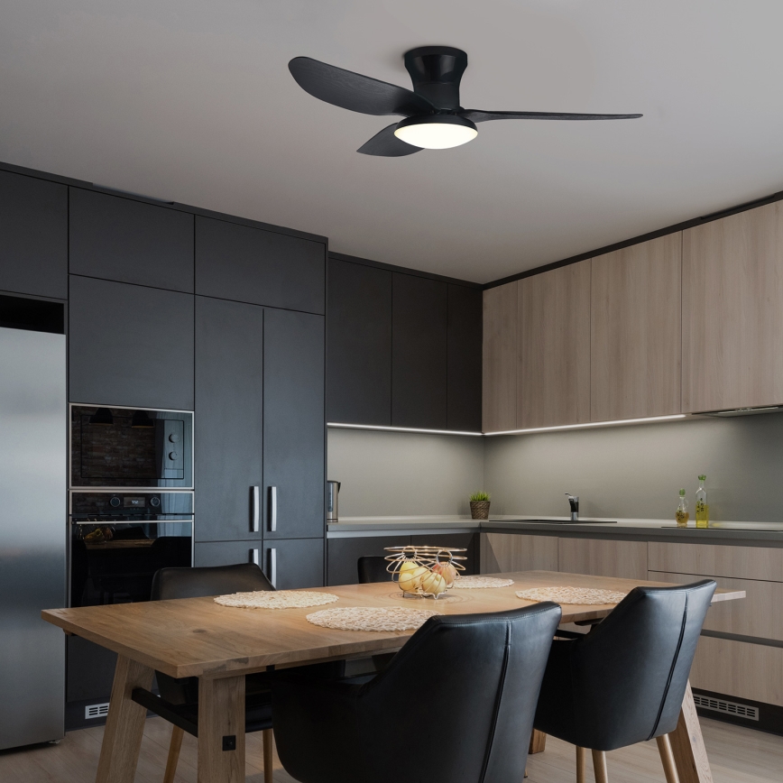 Brilagi - LED dimmbarer Deckenventilator LED/30W/230V 3000-6500K schwarz + Fernbedienung