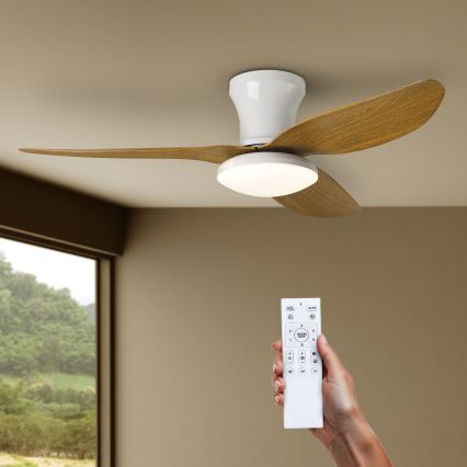 Brilagi - LED dimmbarer Deckenventilator LED/30W/230V 3000-6500K weiß/braun + Fernbedienung