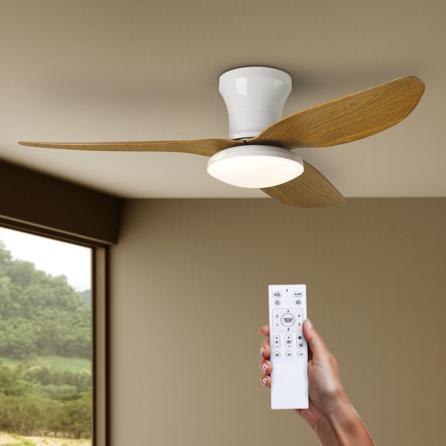 Brilagi - LED dimmbarer Deckenventilator LED/30W/230V 3000-6500K weiß/braun + Fernbedienung