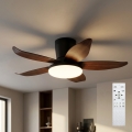Brilagi - LED-dimmbarer Deckenventilator LED/32W/230V 3000-6500K Ø 95 cm schwarz/braun + Fernbedienung