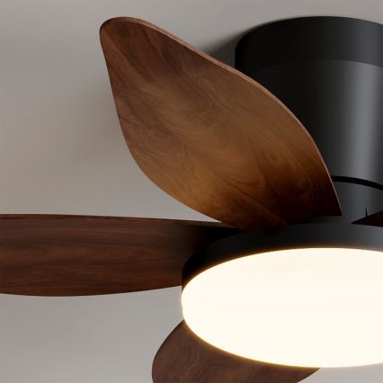Brilagi - LED-dimmbarer Deckenventilator LED/32W/230V 3000-6500K Ø 95 cm schwarz/braun + Fernbedienung