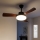 Brilagi - LED dimmbarer Deckenventilator LED/34W/230V 106 cm schwarz/braun + Fernbedienung