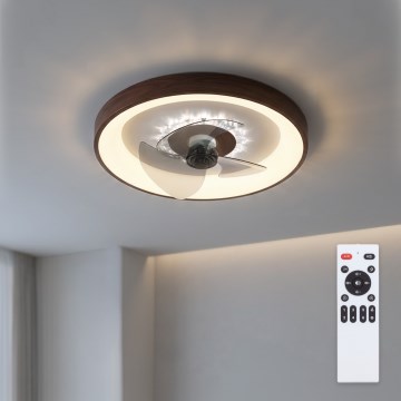 Brilagi - LED-dimmbarer Deckenventilator, LED/34W/230V, 3000-6500K, Ø 46 cm, braun, mit Fernbedienung