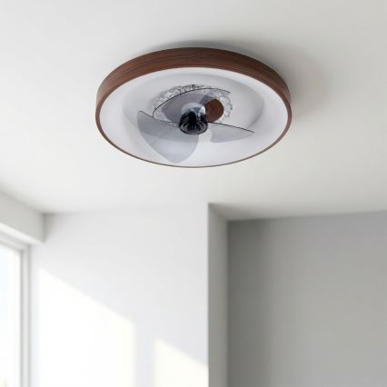 BRILAGI - LED-dimmbarer Deckenventilator, LED/34W/230V, 3000-6500K, Ø 46 cm, braun, mit Fernbedienung
