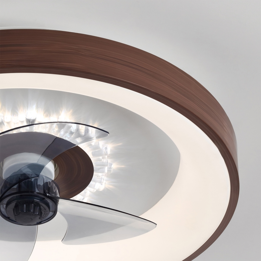 BRILAGI - LED-dimmbarer Deckenventilator, LED/34W/230V, 3000-6500K, Ø 46 cm, braun, mit Fernbedienung