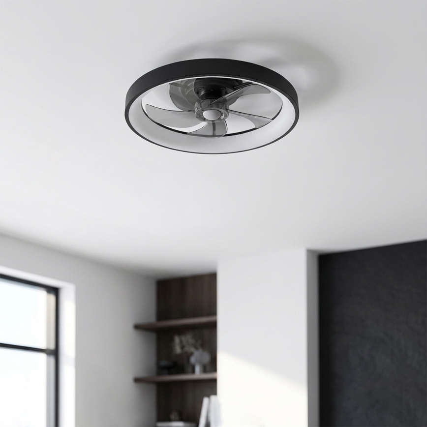 Brilagi - LED-dimmbarer Deckenventilator LED/34W/230V Ø 50 cm schwarz + Fernbedienung