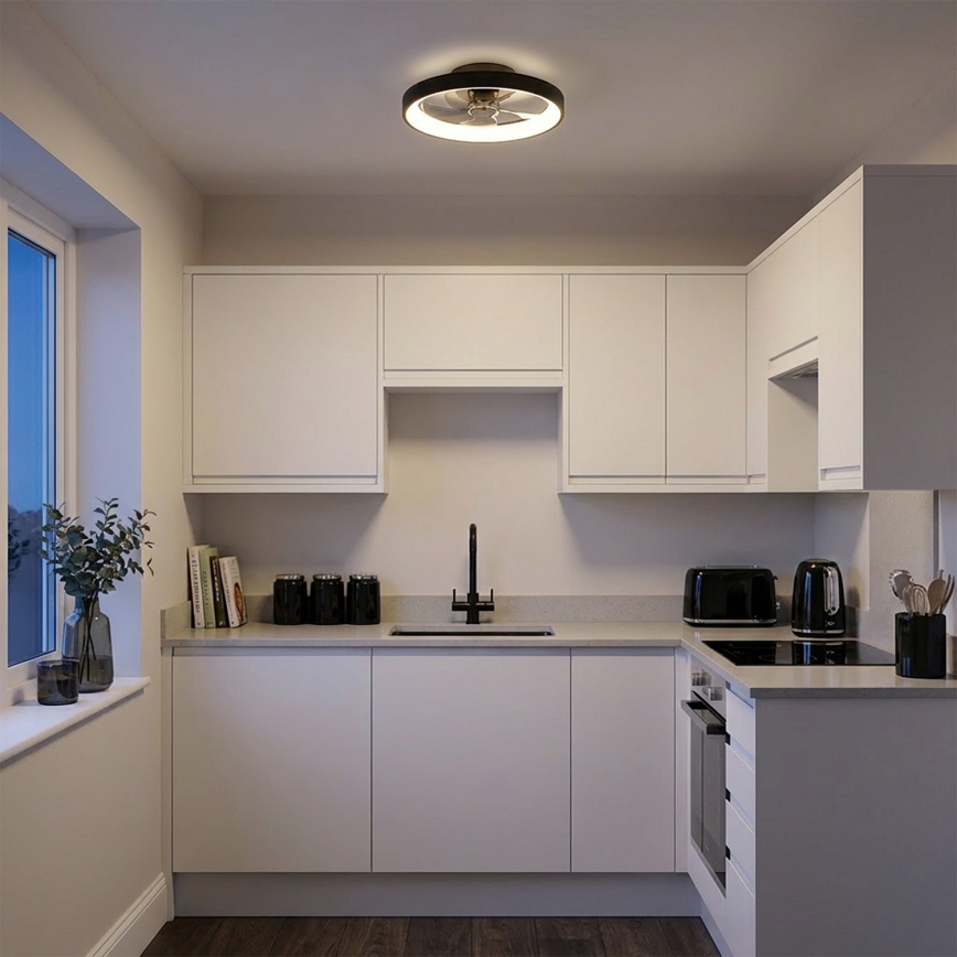 Brilagi - LED-dimmbarer Deckenventilator LED/34W/230V Ø 50 cm schwarz + Fernbedienung