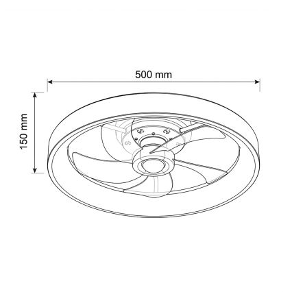 Brilagi - LED-dimmbarer Deckenventilator LED/34W/230V Ø 50 cm schwarz + Fernbedienung