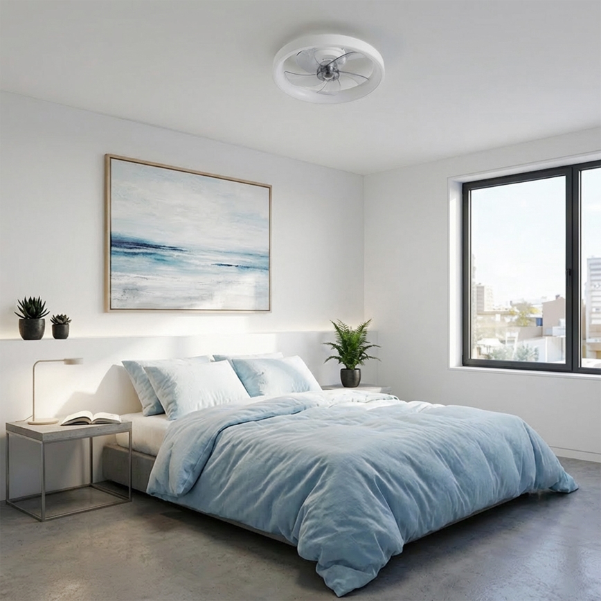 Brilagi - LED dimmbarer Deckenventilator LED/34W/230V Ø 50 cm weiß + Fernbedienung