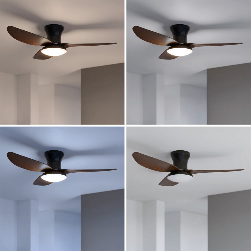 Brilagi - LED-dimmbarer Deckenventilator LED/38W/230V 3000-6500K Ø 100 cm schwarz/braun inkl. Fernbedienung