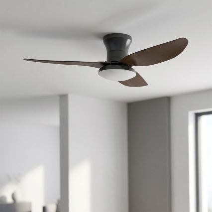 Brilagi - LED-dimmbarer Deckenventilator LED/38W/230V 3000-6500K Ø 100 cm schwarz/braun inkl. Fernbedienung