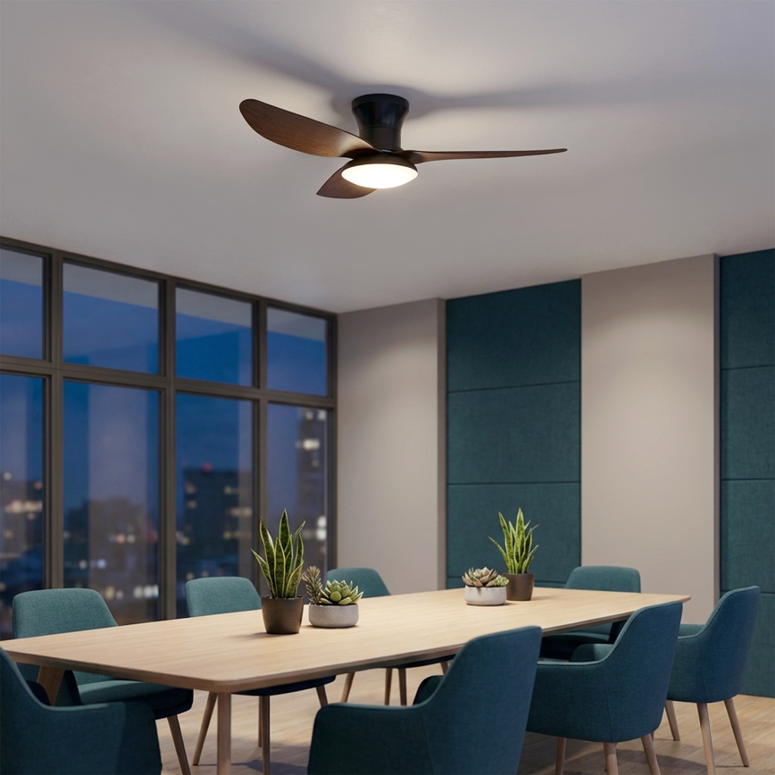 Brilagi - LED-dimmbarer Deckenventilator LED/38W/230V 3000-6500K Ø 100 cm schwarz/braun inkl. Fernbedienung