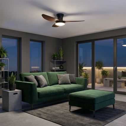 Brilagi - LED-dimmbarer Deckenventilator LED/38W/230V 3000-6500K Ø 100 cm schwarz/braun inkl. Fernbedienung
