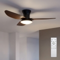 Brilagi - LED-dimmbarer Deckenventilator LED/38W/230V 3000-6500K Ø 100 cm schwarz/braun inkl. Fernbedienung