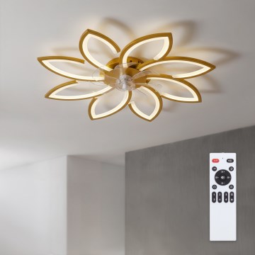 Brilagi - LED-dimmbarer Deckenventilator LED/43W/230V 3000-6500K Durchmesser 90 cm goldfarben + Fernbedienung