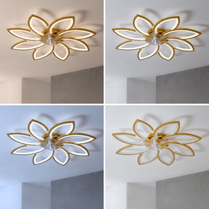Brilagi - LED-dimmbarer Deckenventilator LED/43W/230V Ø 90 cm gold + Fernbedienung