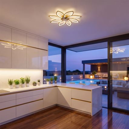Brilagi - LED-dimmbarer Deckenventilator LED/43W/230V Ø 90 cm gold + Fernbedienung