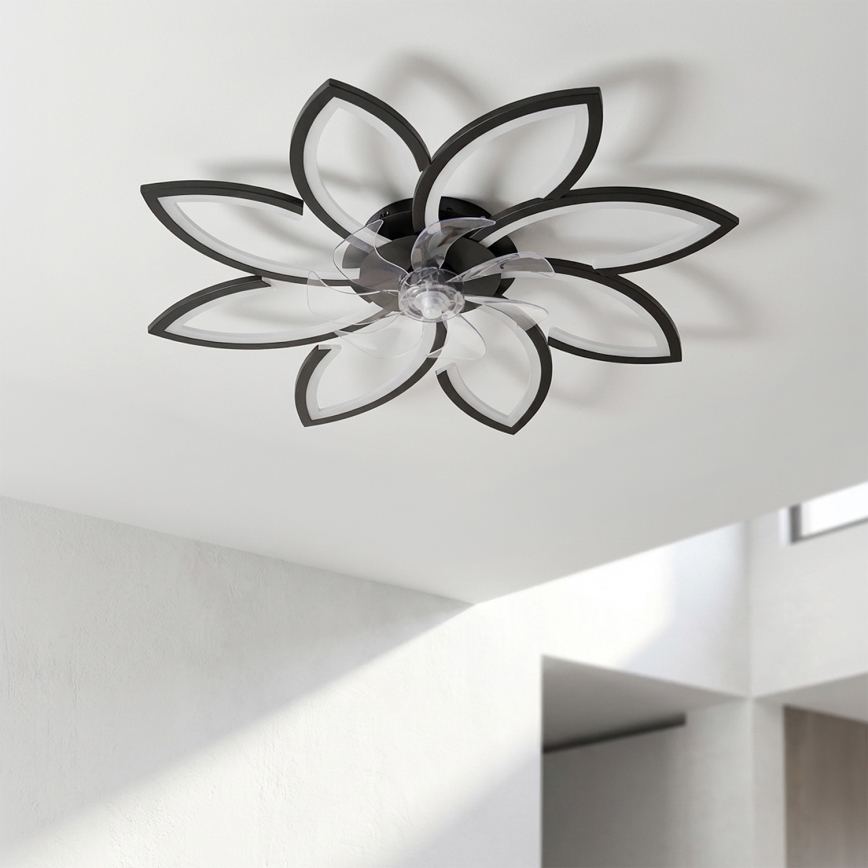 Brilagi - Dimmbarer LED-Deckenventilator LED/43 W/230 V 3000–6500 K Ø 90 cm schwarz + Fernbedienung