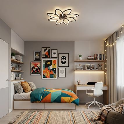 Brilagi - Dimmbarer LED-Deckenventilator LED/43 W/230 V 3000–6500 K Ø 90 cm schwarz + Fernbedienung