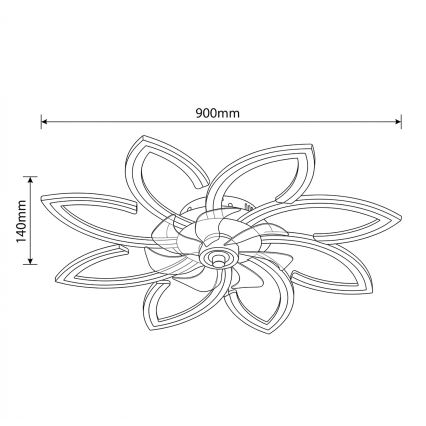 Brilagi - Dimmbarer LED-Deckenventilator LED/43W/230V 3000-6500K Ø 90 cm weiß + Fernbedienung