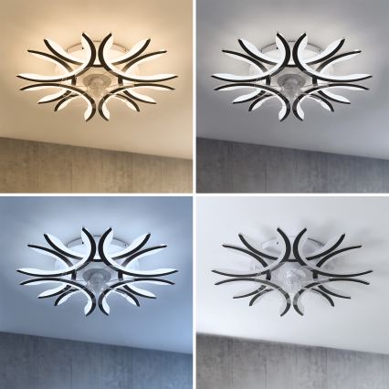 Brilagi - LED dimmbarer Deckenventilator LED/70W/230V Ø 76 cm schwarz + Fernbedienung