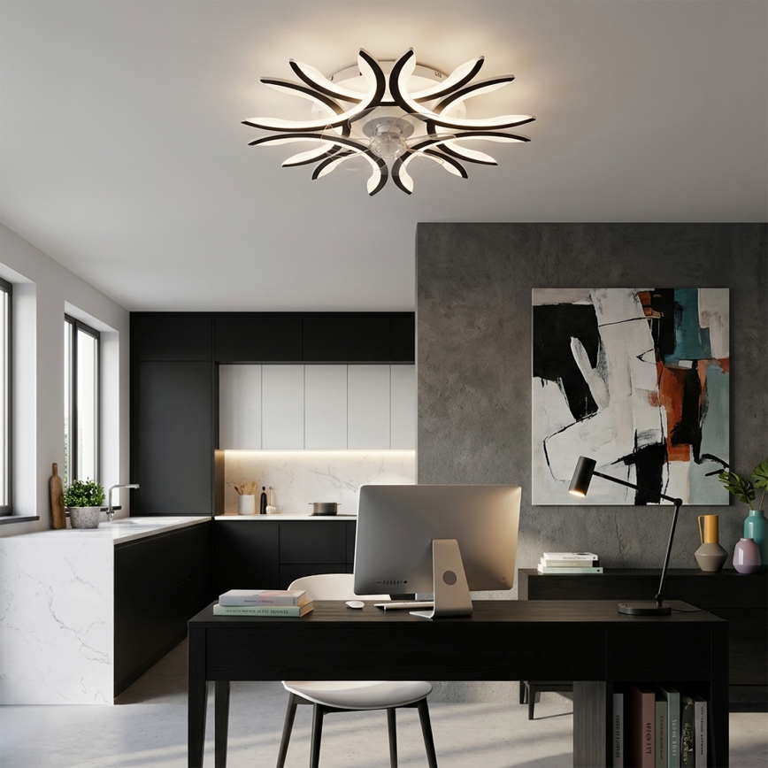 Brilagi - LED dimmbarer Deckenventilator LED/70W/230V Ø 76 cm schwarz + Fernbedienung