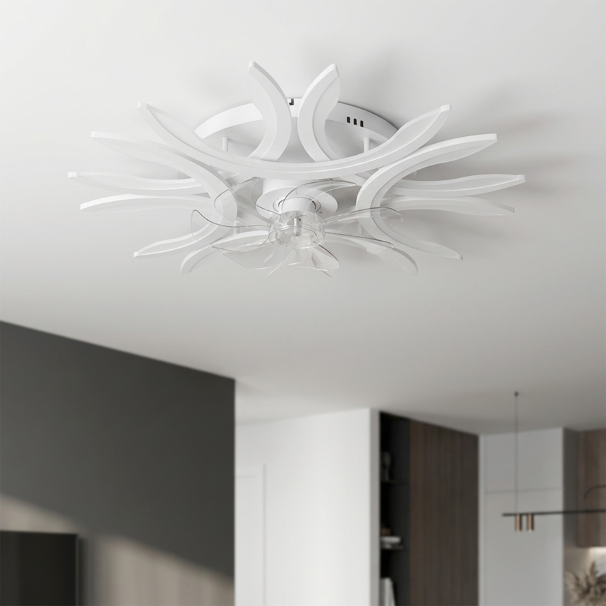 Brilagi - dimmbarer LED-Deckenventilator, 70 W/230 V, Ø 76 cm, Weiß + Fernbedienung
