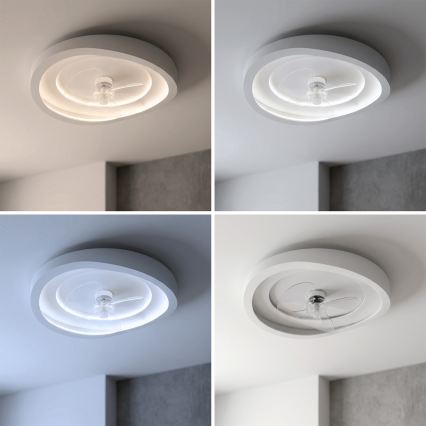 Brilagi - LED-dimmbarer Deckenventilator LED/80W/230V Ø 50 cm weiß + Fernbedienung