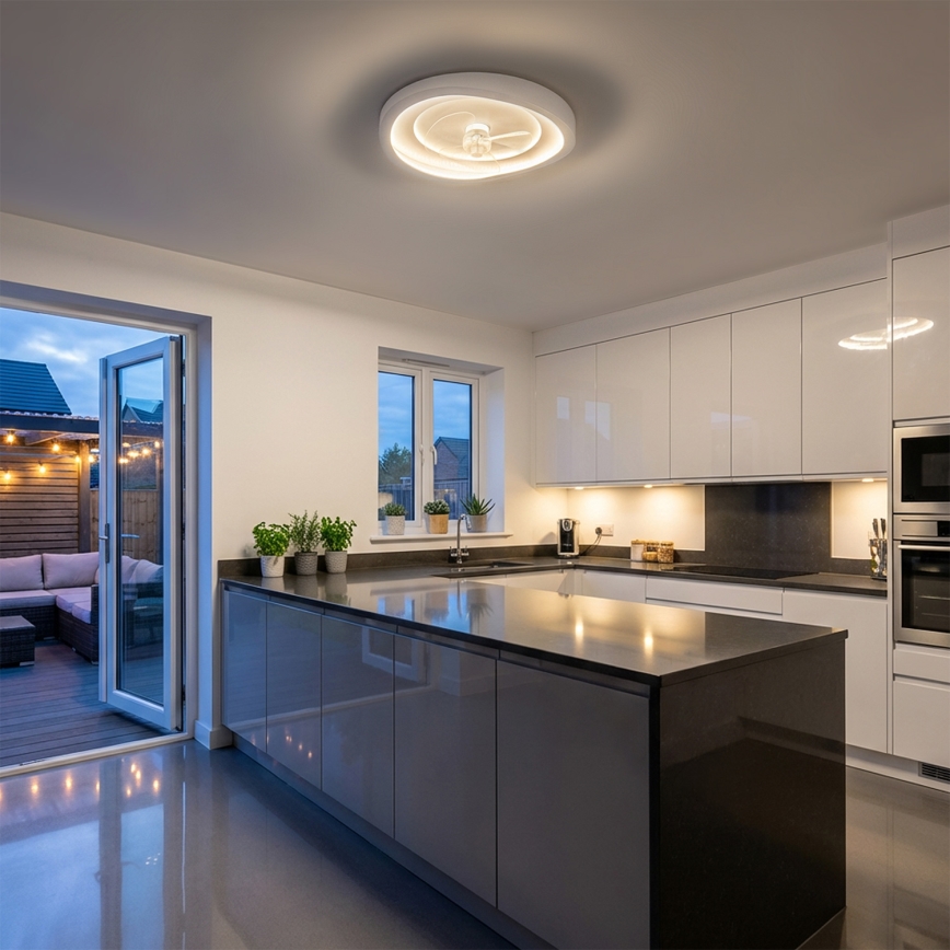 Brilagi - LED-dimmbarer Deckenventilator LED/80W/230V Ø 50 cm weiß + Fernbedienung