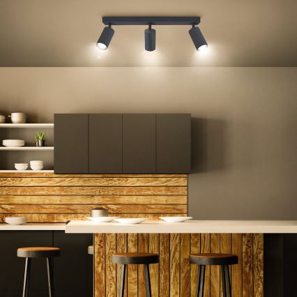 Brilagi - LED RGBW dimmbares Einbau-Spot SELE 3xGU10/4,8W/230V 3000K Anthrazit + Fernbedienung