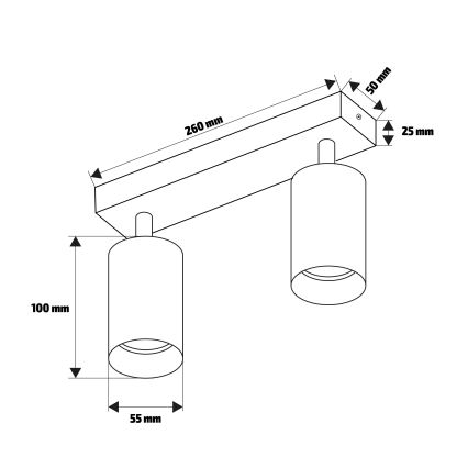 Brilagi - LED-dimmbare Einbauleuchte SELE 2xGU10/6,5W/230V 2700-6500K schwarz