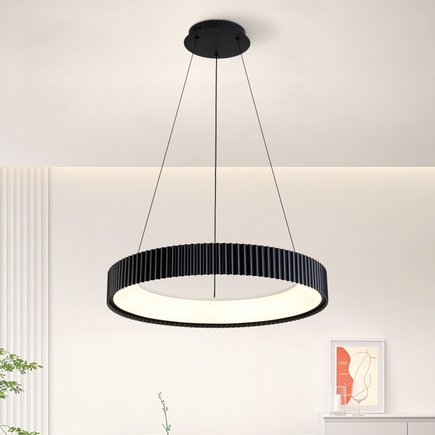 Brilagi - LED-dimmbare Hängeleuchte an Stahlseil FALCON MODERN LED/54W/230V 3000–6500K Ø 60 cm schwarz + Fernbedienung