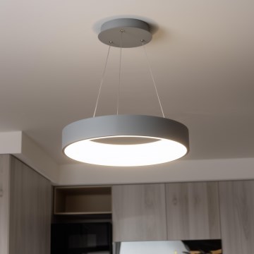 Brilagi - LED dimmbarer Kronleuchter an Seil FALCON LED/80W/230V 3000-6500K Ø 60 cm grau + Fernbedienung
